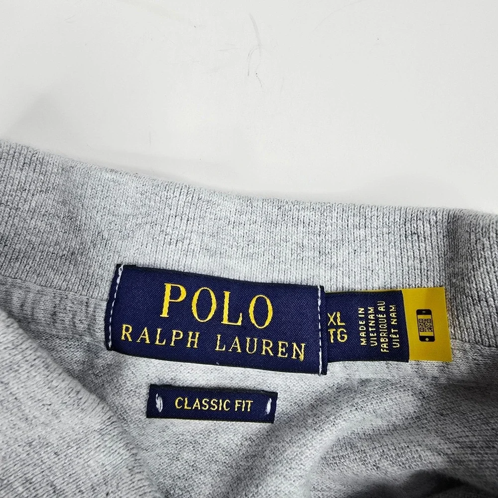Polo Ralph Lauren Mens Classic Fit Light Gray Polo Shirt‎ XL